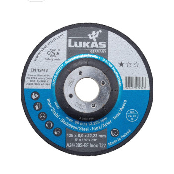 Шліфувальний круг LUKAS 125×6.0×22.23 мм по сталі