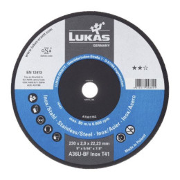 Відрізний диск LUKAS A36U BF Inox 230×2.0×22.23 мм по сталі та нержавійці
